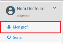 standard telephonique pour les medecins mon profil menu